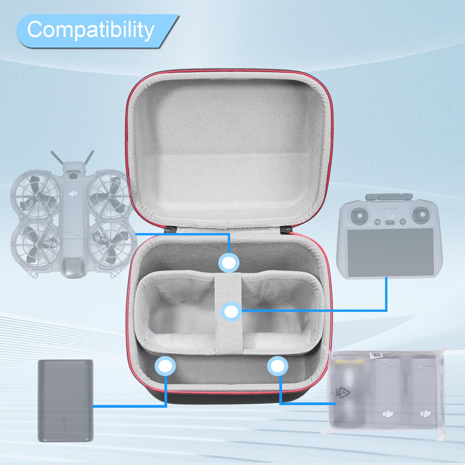 Portable Case for DJI Neo 2 Fl - Drone Battery Case ulasan dan harga